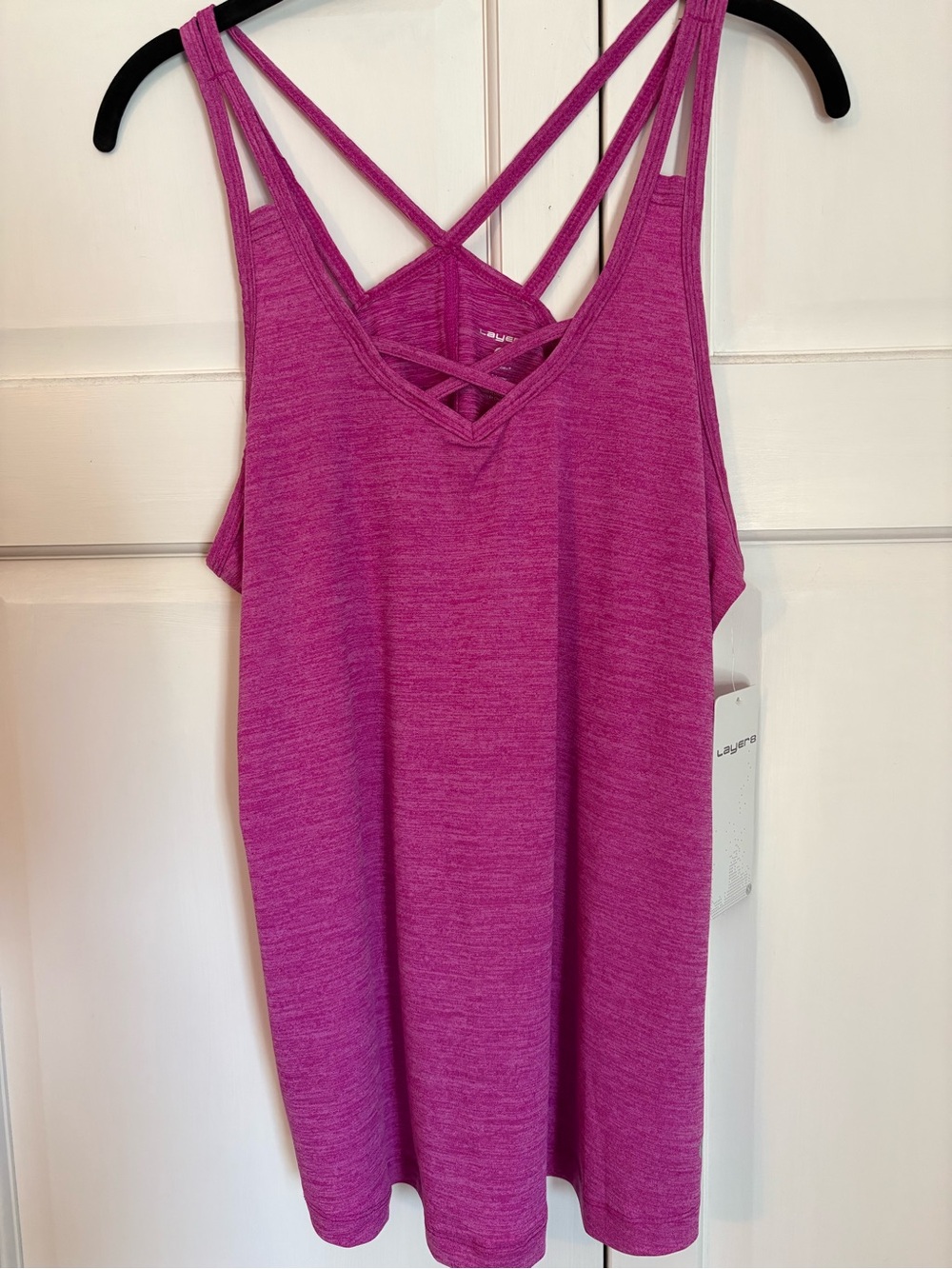 Women's Strappy V-Neck Tank Top - Magenta NWT size M